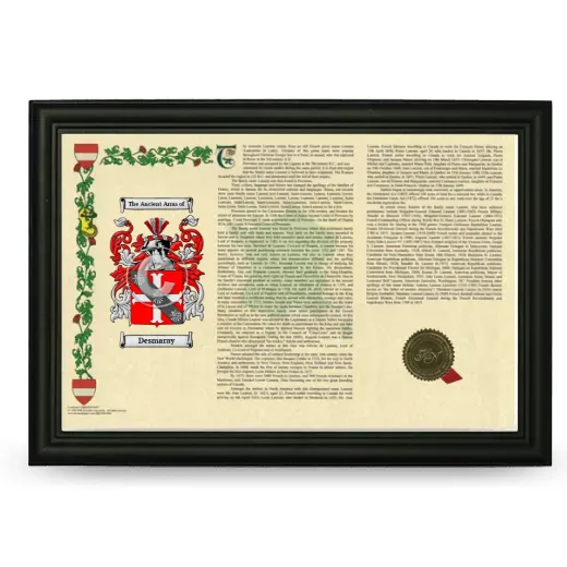 Desmaray Armorial Landscape Framed - Black