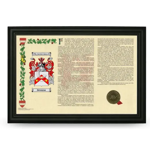 Deventor Armorial Landscape Framed - Black