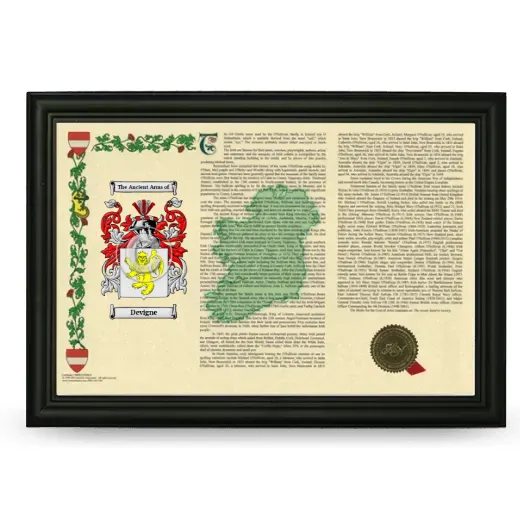 Devigne Armorial Landscape Framed - Black