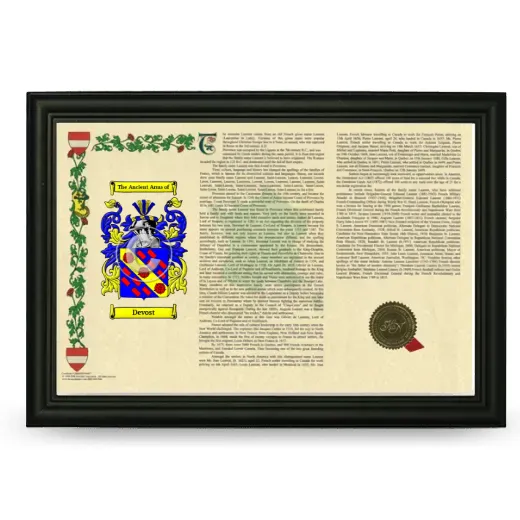 Devost Armorial Landscape Framed - Black