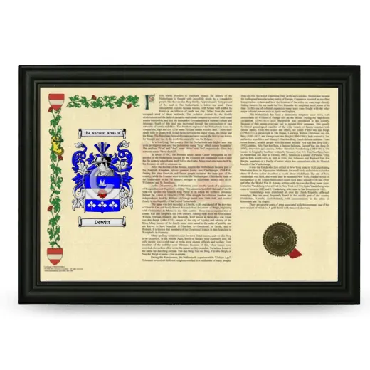Dewitt Armorial Landscape Framed - Black