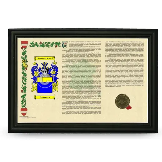 Di-cesare Armorial Landscape Framed - Black