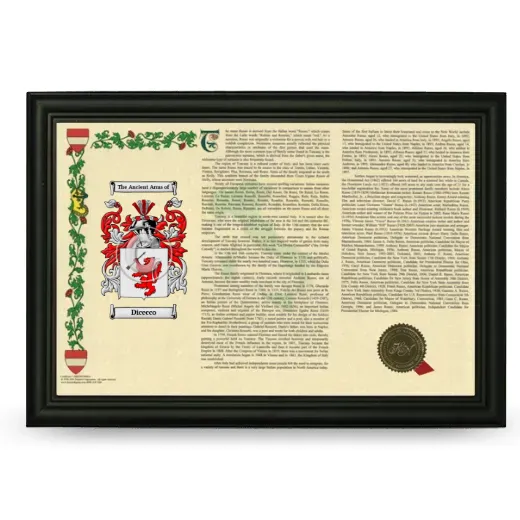 Dicecco Armorial Landscape Framed - Black