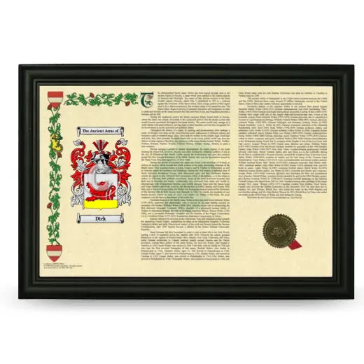 Dick Armorial Landscape Framed - Black