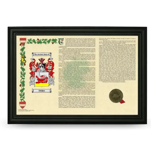 Dickes Armorial Landscape Framed - Black