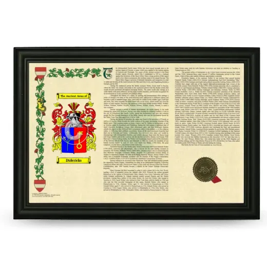 Didericks Armorial Landscape Framed - Black