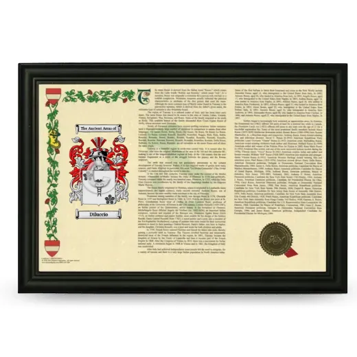 Diluccio Armorial Landscape Framed - Black