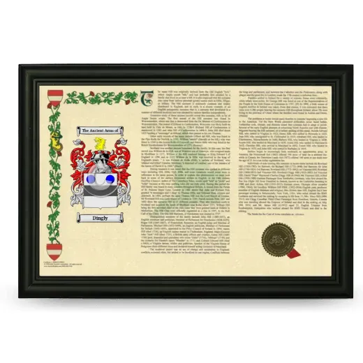 Dingly Armorial Landscape Framed - Black