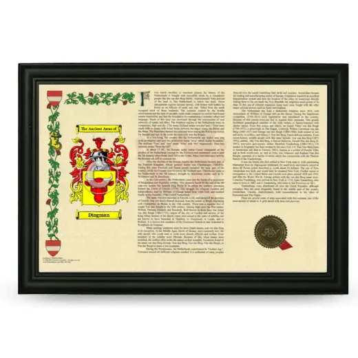 Dingman Armorial Landscape Framed - Black