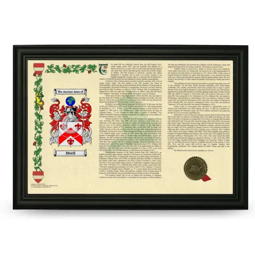 Divell Armorial Landscape Framed - Black