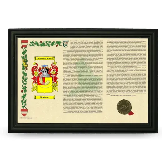 Dodman Armorial Landscape Framed - Black