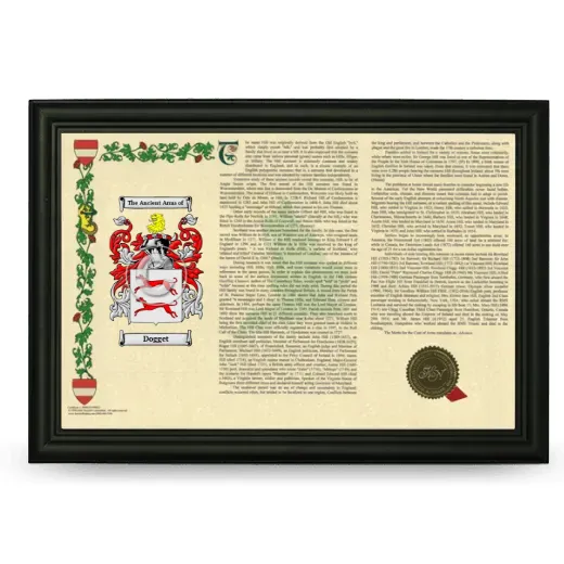 Dogget Armorial Landscape Framed - Black