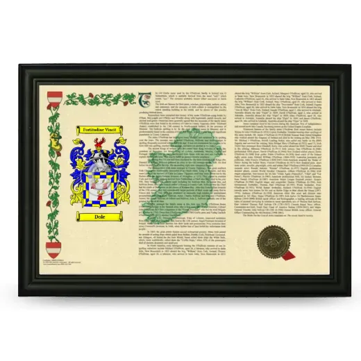 Dole Armorial Landscape Framed - Black