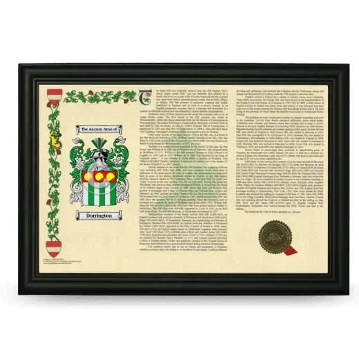 Dorrington Armorial Landscape Framed - Black