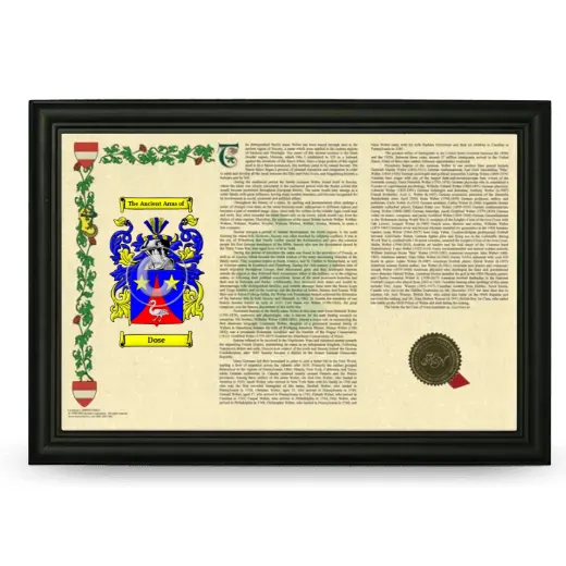 Dose Armorial Landscape Framed - Black