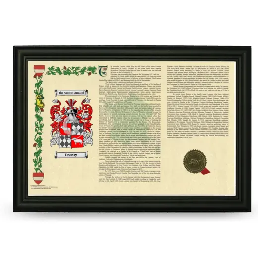Doussy Armorial Landscape Framed - Black
