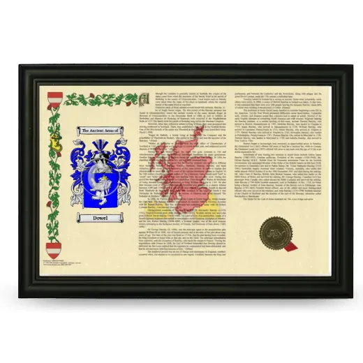 Dowel Armorial Landscape Framed - Black