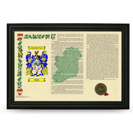 Doyle Armorial Landscape Framed - Black