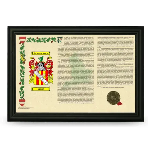 Dracot Armorial Landscape Framed - Black