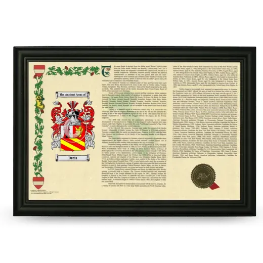 Dreis Armorial Landscape Framed - Black