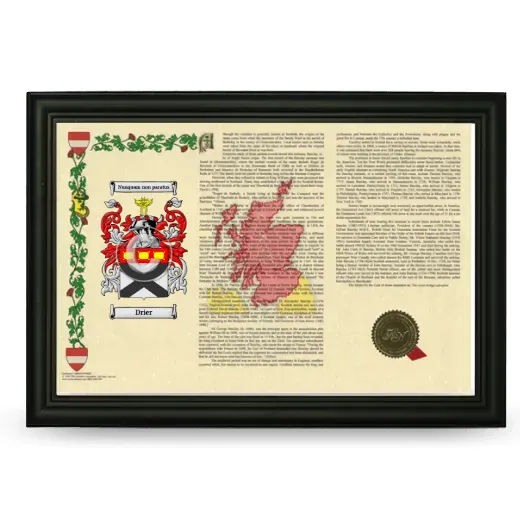 Drier Armorial Landscape Framed - Black