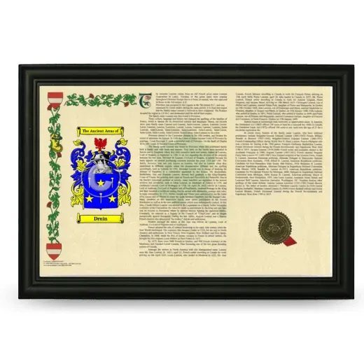 Druin Armorial Landscape Framed - Black
