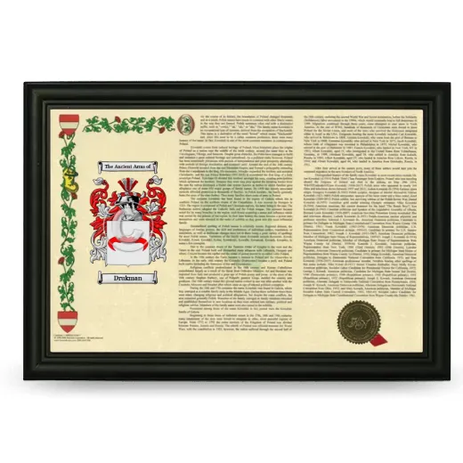 Drukman Armorial Landscape Framed - Black