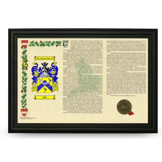 Dry Armorial Landscape Framed - Black