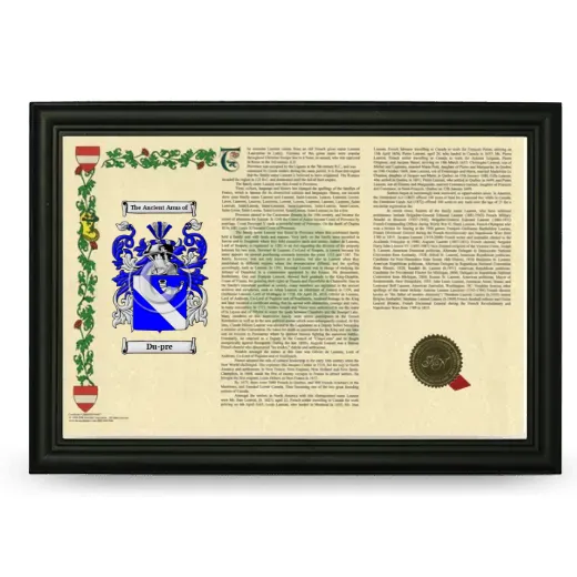 Du-pre Armorial Landscape Framed - Black