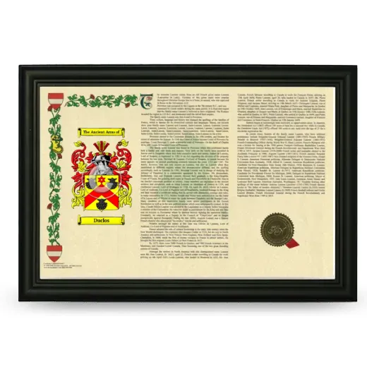 Duclos Armorial Landscape Framed - Black