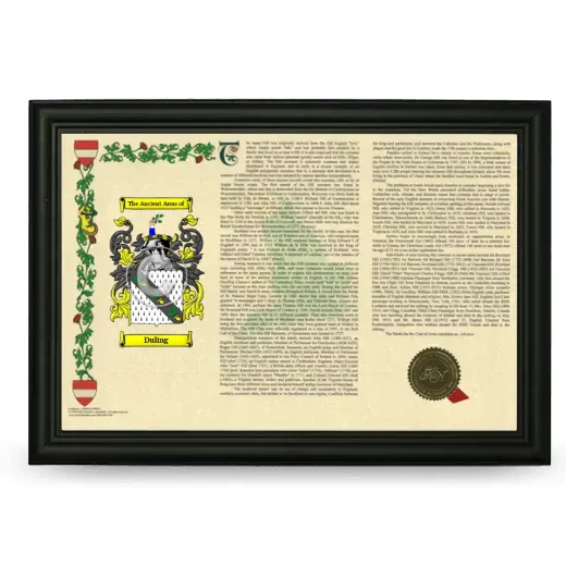 Duling Armorial Landscape Framed - Black