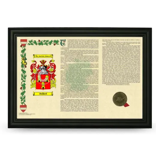 Dullard Armorial Landscape Framed - Black