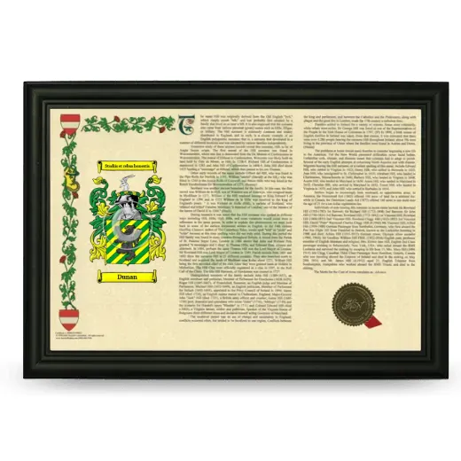 Dunan Armorial Landscape Framed - Black