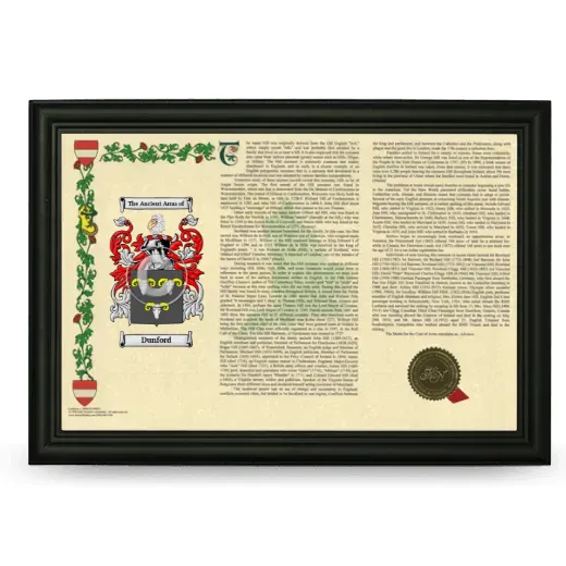 Dunford Armorial Landscape Framed - Black