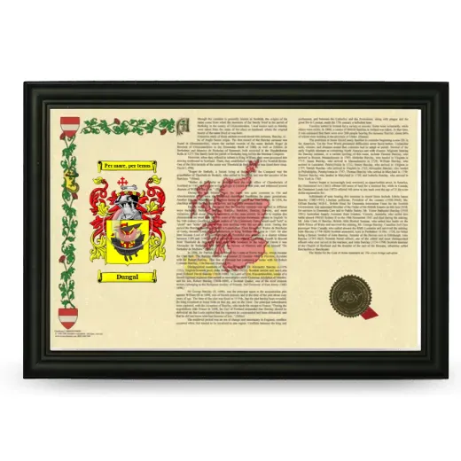 Dungal Armorial Landscape Framed - Black