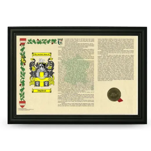 Duplessi Armorial Landscape Framed - Black
