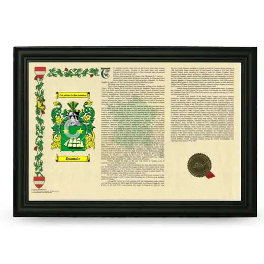 Durande Armorial Landscape Framed - Black