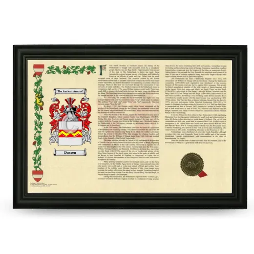 Dussen Armorial Landscape Framed - Black
