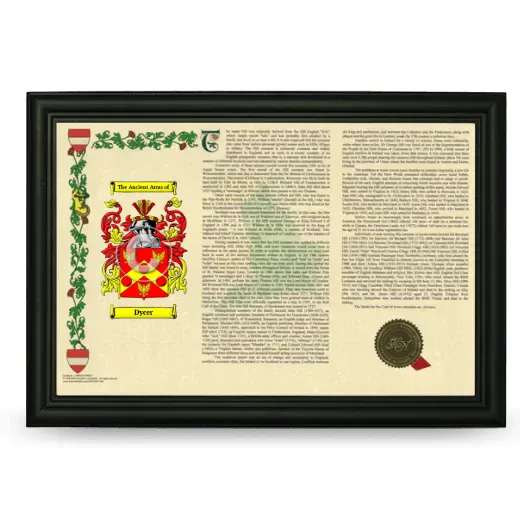 Dycer Armorial Landscape Framed - Black