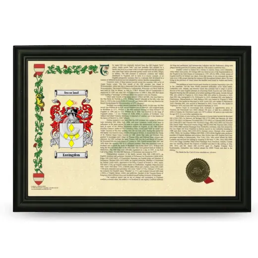 Easingdon Armorial Landscape Framed - Black