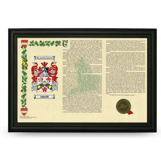 Edgehill Armorial Landscape Framed - Black