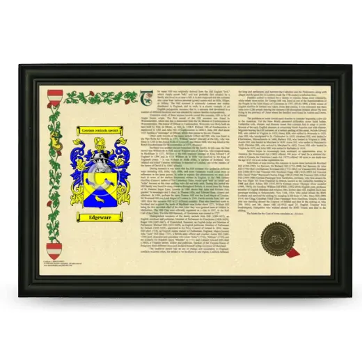 Edgeware Armorial Landscape Framed - Black