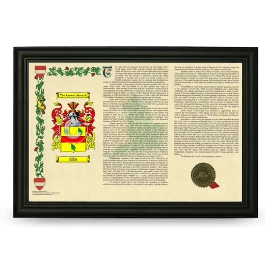 Ellin Armorial Landscape Framed - Black