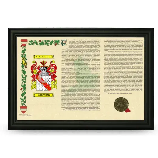 Ellingworth Armorial Landscape Framed - Black