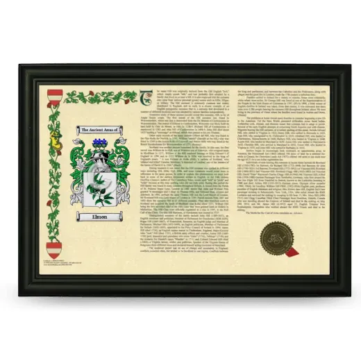 Elmon Armorial Landscape Framed - Black