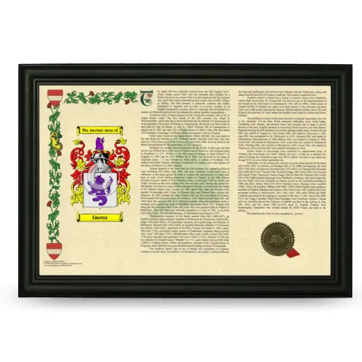 Emens Armorial Landscape Framed - Black