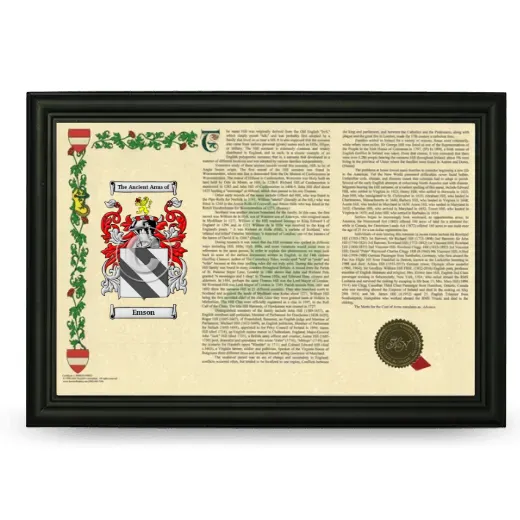 Emson Armorial Landscape Framed - Black