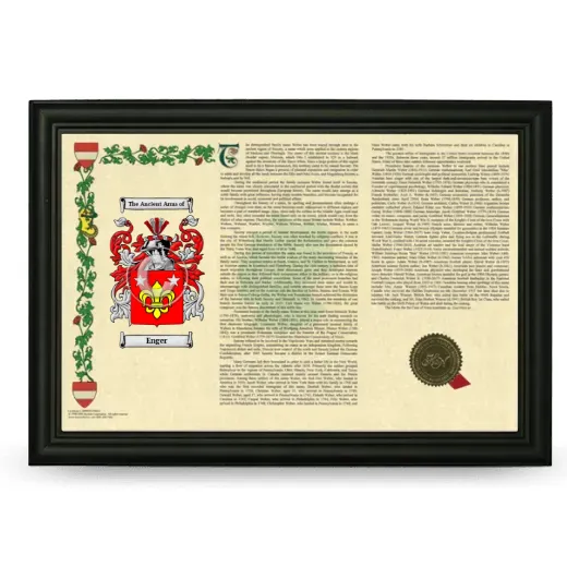 Enger Armorial Landscape Framed - Black