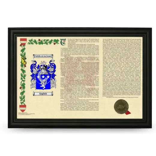 English Armorial Landscape Framed - Black