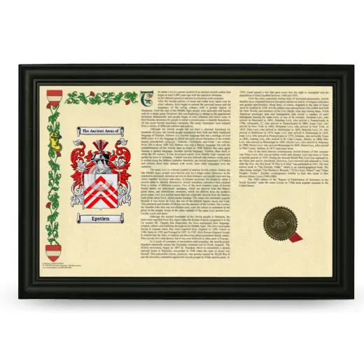 Epstien Armorial Landscape Framed - Black